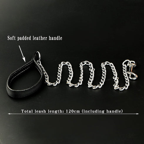 Heavy Duty Dog Leash,4FT/6FT Metal Dog Leash Dog Chain with Comfortable Handle for Medium & Large Size Dogs, Improved Dog Safety & Comfort ?Attach...
