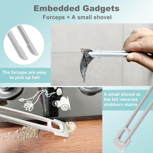 3 Pcs 360-Degree Rotating Multi-Function Hard Bristle Crevice Cleaning Brush, 3-in-1 V-Shaped Grout Brush, Kitchen Brush Clean, Scrub Brushes for ...
