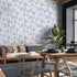 17.7"x118" Blue Grey Floral Peel and Stick Wallpaper Iris Flower Bouquet Leaf Mural Wallpaper Floral Contact Paper Self Adhesive Removable Floral ...