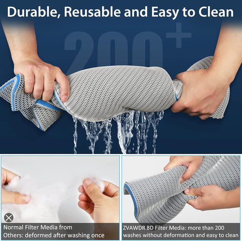 Aquarium Filter Media, Upgraded 8-Layer Filter Sponge Pad for Fish Tank and Pond, Super Filtering Effect, Cut to Fit, Reusable and Washable Aquari...