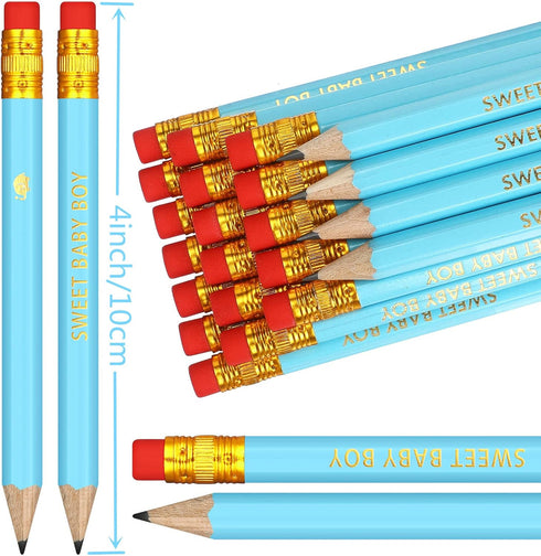 50 Pieces Baby Shower Half Pencils Golf Pencils with Erasers Pencils for Baby Shower 4 Inch Mini Presharpened Pencils for School Office Party Game...