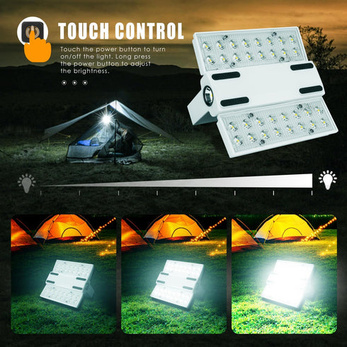 2 in 1 Solar Camping Lights,5 Modes Dimmable Solar Lantern Flashlight, 5000mAh High Capacity Battery Collapsable Lantern Outdoor Waterproof Hangin...