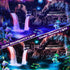 Algasan Blacklight Galaxy Waterfall Tapestry UV Reactive Planet and Mountain Wave Tapestries Fantasy Landscape Plants Tapestry Wall Hanging for Be...