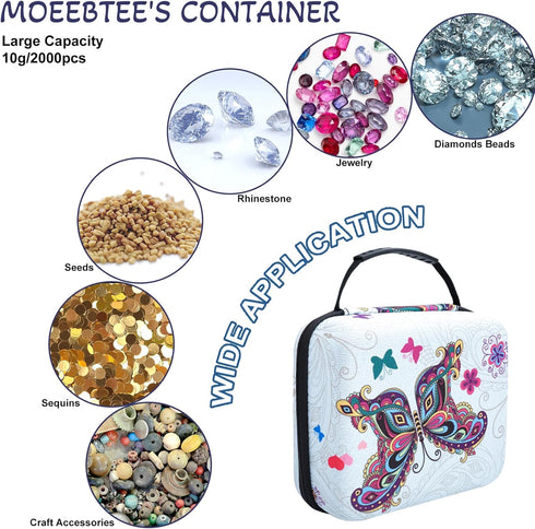 MoeeBtee Diamond Painting Storage Containers, 30 Slots Diamond Painting Accessories with Tools for Diamond Art Organizer Craft Jewelry Beads Stora...