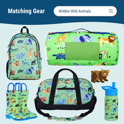 Wildkin Kids Insulated Lunch Box – Durable and Reusable for School & Travel - Wild Animals...