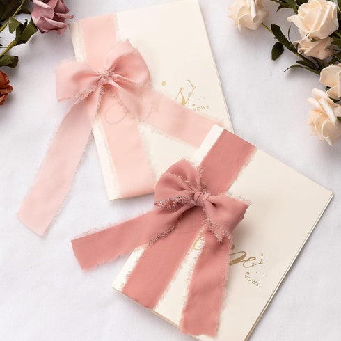 Pink Ribbon, 3 Rolls Mothers Day Ribbons, 1.5" x 7Yd Dusty Rose Chiffon Ribbon Set for Gift Wrapping, Wedding Invitations, Bouquet Wrap, Bridal Bo...