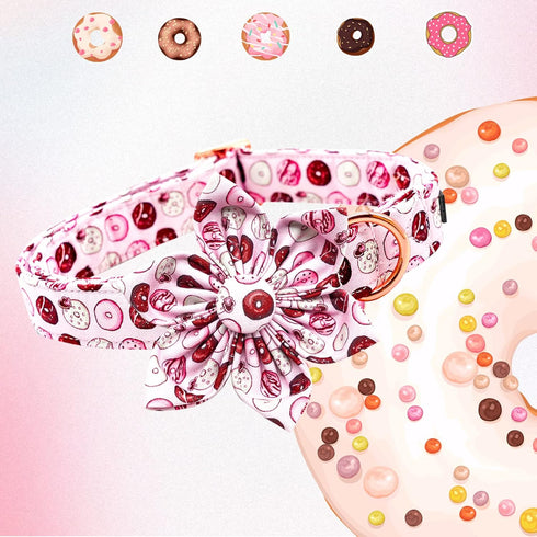 Lionheart glory Dog Collar, pink Dog Flower Collar for Female Dogs Collar with Flower Adjustable Flower Collar Cute Patterns for Small Dogs Pet Gi...