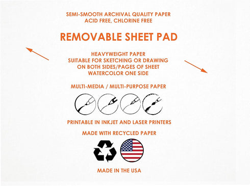 Design Ideation Sketch PAD. Removable Sheet. Premium Paper. Smart-Bind Reinforced Lay Flat Binding. (8.5" x 11") PAD-2550-TS-H (1 PAD)...