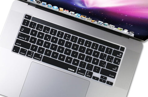 XSKN Spanish Language Black Silicone Keyboard Cover Skin for 2019 New MacBook Pro 16 inch A2141 and 2020 New MacBook Pro 13.3 inch A2338 M1/A2251/...