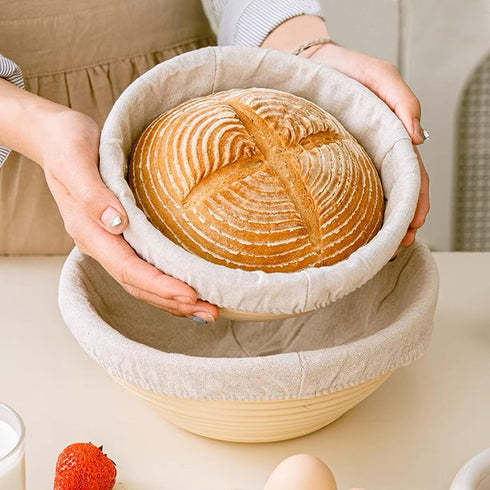 Round Bread Proofing Basket Cloth Liner,10inch Bread Proofing Cover Banneton Proofing Cloth Linen Liner Cloth for Bread Basket Bread Baking Suppli...