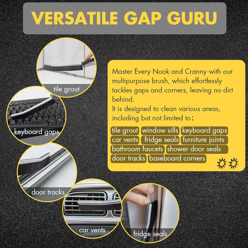2Pcs Crevice Gap Cleaning Brush, Hard Bristle Brushes for Small Spaces Cleaning, Thin Bathroom Gap Cleaning Brush, Gap Brush Suitable for Kitchen ...