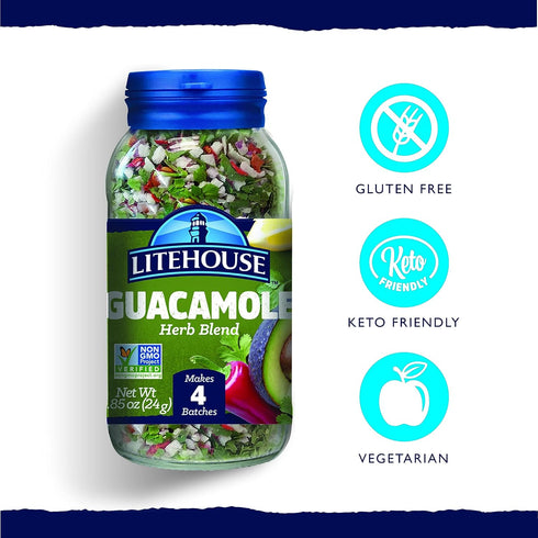 Litehouse Freeze Dried Guacamole Herb Blend - Guacamole Seasoning, Gluten Free, Vegetarian, Keto, Non-GMO, No Refrigeration Required, Great Guacam...