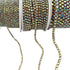 10 Yard Crystal AB Rhinestone Close Chain Clear Trim Sewing Craft (Gold, 3mm)...