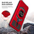 for for Cricket Icon 3, Splendor, AT&T Motivate 2 - Shockproof Protective Phone Case w/Ring Stand - RS7 Red...