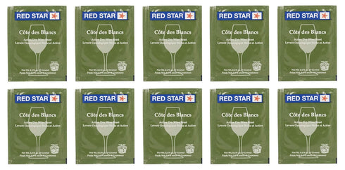 North Mountain Supply - RS-CB-10 Red Star Cote des Blancs Wine Yeast - Pack of 10 - With Freshness Guarantee...