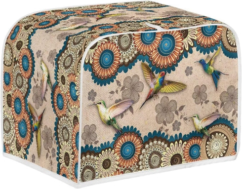 Talayituse Boho Mandala Hummingbird Print Toaster Cover 2 Slice Wide Slot, Lightweight Toaster Cover Dust Protection Washable Appliance Bag Bread ...
