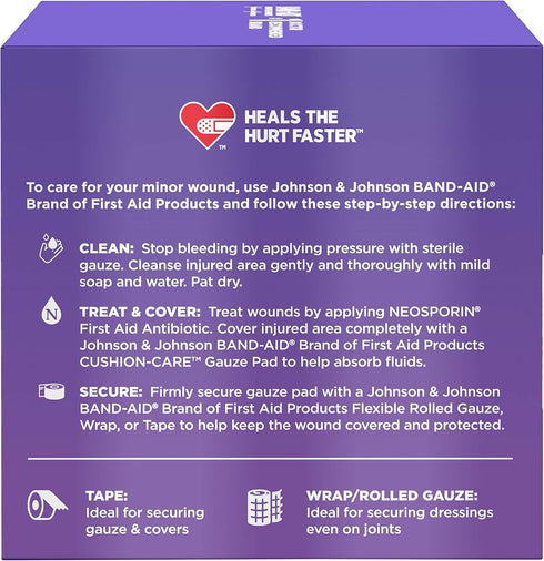 Band-Aid Brand Cushion Care Non-Stick Gauze Pads, Individually-Wrapped, Medium, 3 in x 3 in, 25 Count (Pack of 1)...