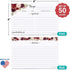 321Done Recipe Cards (Set of 50) Floral 4" x 6" - Double-Sided for Weddings, Bridal Shower - Made in USA - Large Watercolor Red Roses, White From ...