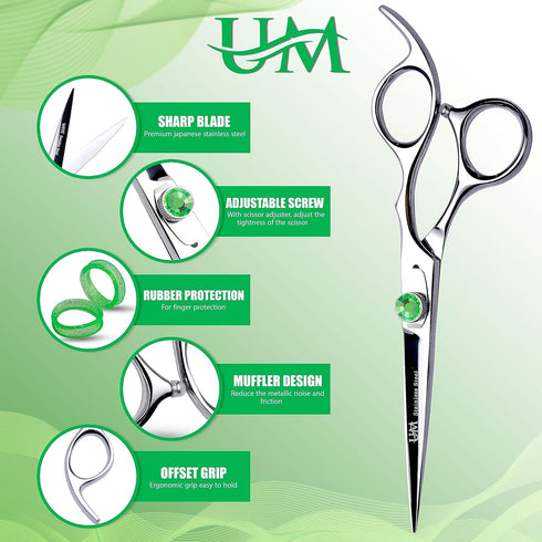 UM Supplies Scissors 6.5 | Premium Barber Shears For Hair Cutting | Multiple Purpose Cutting Scissors | Haircut Scissors For Salon I Women | Mens ...