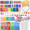 HOLICOLOR 110pcs Slime Making Kit, Add Ins, Accessories, Glitter, Foam Balls, Fishbowl Beads, Sequins, Shells, Candy Charms, Cups for Slime Party...