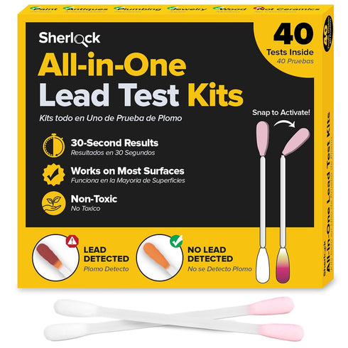 Sherlock Instant Lead Paint Test Kit (40 Count) | Rapid Results in Less Than 30 Seconds | NO Vinegar Needed | Check Lead in Painted Surfaces, Wood...