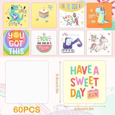 Giantree 60 Pcs Joke Cards for Kids Lunchbox, Cute Kids Lunch Box Notes Inspirational and Motivational Lunchbox Notes for Boys Girls Students Picn...