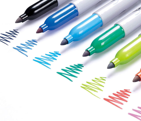 Sharpie Permanent Markers, Fine Tip, Black & Red, 2 Pack...