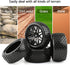 4 Pack RC Buggy Tires 12mm Hex Wheels and Tires 1/10 Off Road RC Buggy Wheels and Tires Tyres Set w/Lock Nuts and Wrench for Bandit VXL Tornado HS...