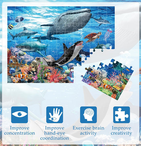 120 Pieces Puzzle for Kids Age 4-8 Underwater World Education Puzzle Toys Jigsaw Puzzle for Boys and Girls...