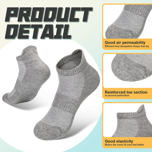 12 Pairs Men's Low Cut Athletic Socks Casual Running Socks Breathable Men Work Socks for Sport Hiking Running (Stylish Style)...