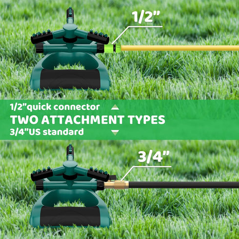 Sprinkler Rotating Lawn Sprinklers Large Area Coverage Water Sprinkler for Garden Yard Lawns Oscillating Hose 360 Degree Rotation Irrigation Syste...