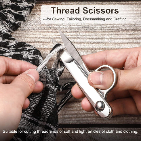 Mudder 2 Pcs Sewing Scissors Thread Snips with Protective Rubber Sleeve Mini Snippers Shears Small Trimming Nipper Clipper for Various Materials F...