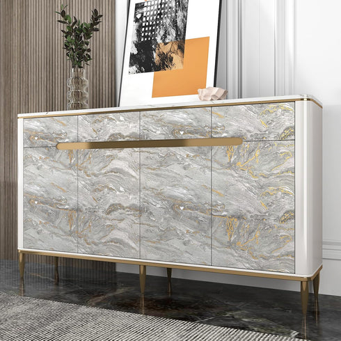 Grey Gold Marble Wallpaper Peel and Stick Contact Paper Waterproof Self Adhesive for Kitchen Bathroom Countertops Gray Marble Contact Paper for Ca...