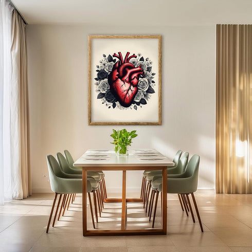 Posterizer 1 pcs-Rustic Floral Heart Shabby Chic Print-Romantic Art-Science & Medical Art- Gift for Men Women Entrepreneur Teens-Decor for Home & ...