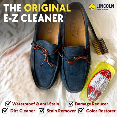 Lincoln E-Z Cleaner -The Original All-Purpose Cleaner for Leather, Suede, Fabric- Removes Dirt, Salt Stains 8oz Made in USA...