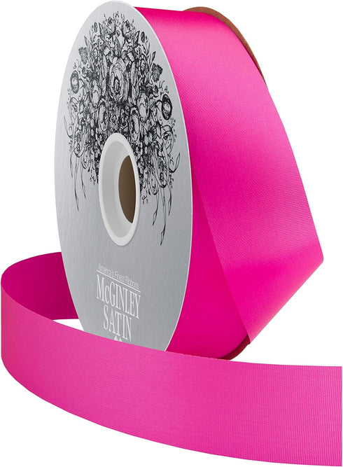 McGinley Mills 1.3" W Acetate Satin Ribbon, Hot Raspberry Pink, 100 Yard Spool...