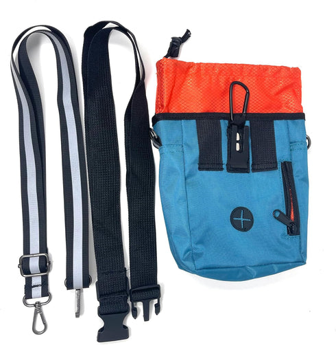 Jalousie Dog Training Pouch with Training Clicker and Water Bowl - 5 Ways to Wear - Carry Toys, Treats for Positive Reinforcement - Built-in Poop ...