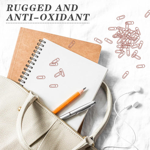 100 Pieces Metal Mini Paper Clips 3/5 Inch Finish Steel Paper Clip Metal Journaling Paper Clamps Office Paperclip for Paper Document Sorting and O...