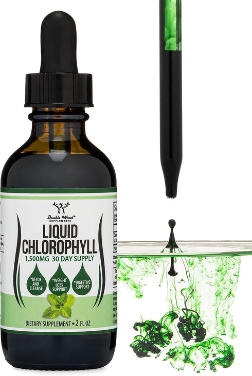 Chlorophyll Liquid Drops - Peppermint Flavored, Vegan Safe (Rich, Full Texture and Taste, Not Watered Down) for Skin Health, and Immune Function (...