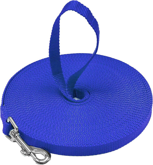 Downtown Pet Supply - Long Dog Leash - Dog Training Leash - Recall & Obedience Dog Training Tools - Nylon - 75 ft - Blue Dog Leash...
