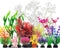 Aquarium Decorations Plants with Resin Coral, 12 pcs Fish Tank Accessories, Fish Tank Decorations Small Plants Plastic, Aquarium Decor Artificial ...