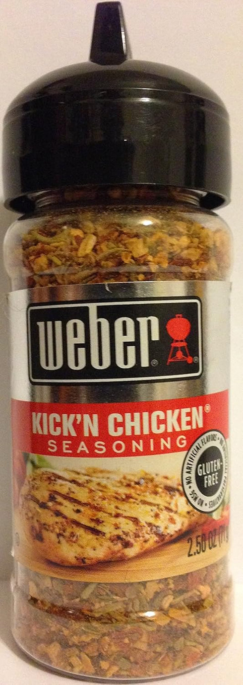 Weber Seasoning - Kick'N Chicken - Net Wt. 2.5 OZ (71 g) Per Bottle - Pack of 3...
