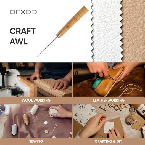 Heavy Duty Craft Woodworking Awl - Wood Scratching Awl Leather Work - Sewing Carpenter Awl Hand Stitcher...
