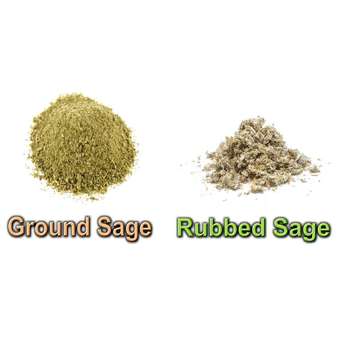 100% Natural Ground and Whole Sage Leaf Herb, Spice, Seasoning, Dried, Leaves, Chushed, Rubbed, Kosher Gluten-Free Non GMO (Whole Rubbed Sage, 4 o...