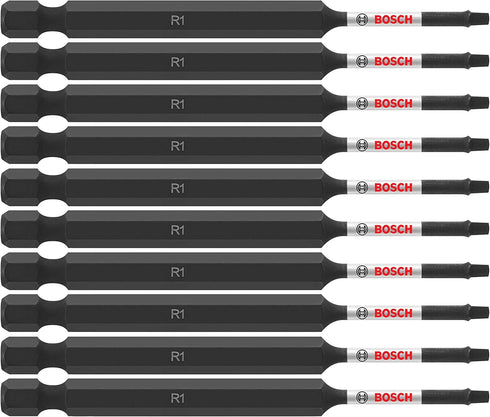 BOSCH ITSQ135B 10-Pack 3-1/2 In. Square #1 Impact Tough Screwdriving Power Bits...