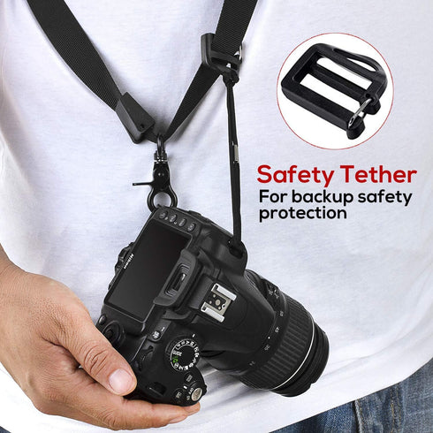 waka Camera Neck Strap with Quick Release and Safety Tether, Adjustable Camera Shoulder Sling Strap for Nikon Canon Sony Olympus DSLR Camera - Ret...