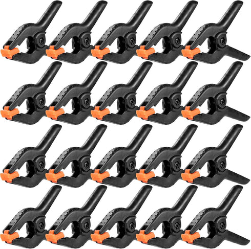 20 Packs Spring Clamps, 3.5 inch Spring Clamps Heavy Duty for Crafts and Professional Plastic Spring Clamps for Woodworking, Small Spring Clips Cl...