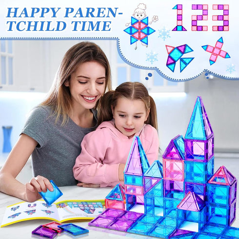 Magnetic Tiles Magnetic Building Blocks for Kids Ages 3+ Frozen Princess Castle Building Toddlers Toys for Christmas Birthday Gifts Toys for 3 4 5...