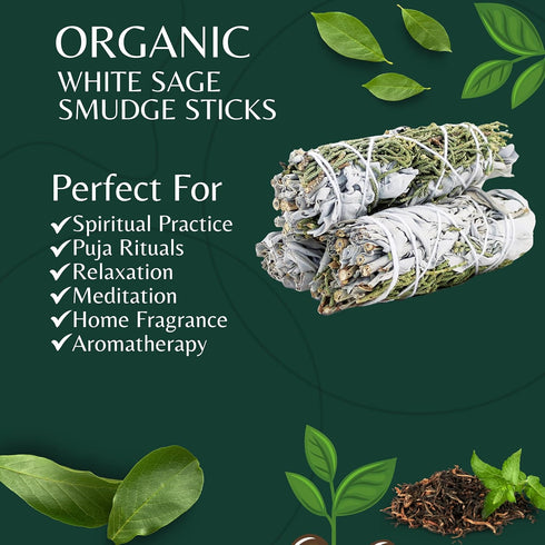 White Sage Mix Smudge Sticks 3 Pack for Cleansing, Meditation, Yoga, and Smudging | Cedar, Rosemary, Eucalyptus, & Juniper (White & Juniper)...