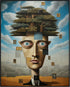 Posterizer 1 pcs-wide eyed head growing a tree-Abstract & Modern Art-Fantasy & Fiction Art-Gift for Art Lovers-Decor for Home & Office- UNFRAMED W...